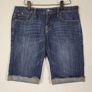 Lucky Brand Shorts Womens Bermuda Mid Wash Tag Size 6/28 Cuffed Pockets Stretch